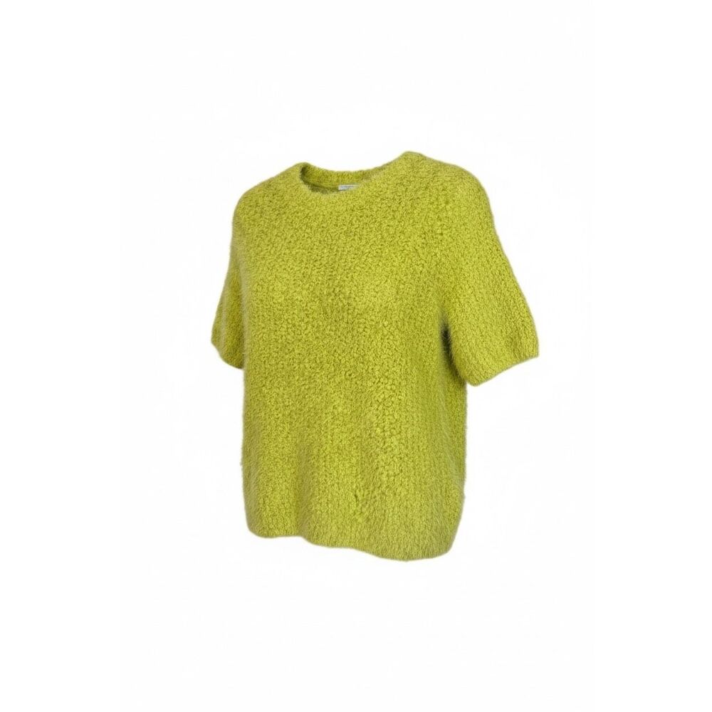 For‎ The Republic Fuzzy Knit Short Sleeve Pullover Sweater Neon Yellow Sz Medium